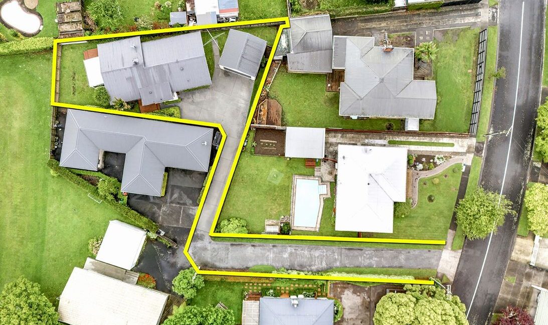 TNT is responsible for maintaining the lawn strip on the right side of the road entry.